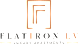 The image is a logo for Flatiron Luxury Apartments.