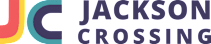 Jackson crossing logo with a black background.