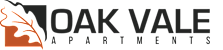 The image is a logo for "Oak Vale Apartments".