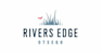 A logo for Rivers Edge Otsego featuring a stylized waterfall and a bird.