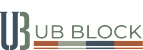 A green background with the words "UB BLOCK" in large letters.