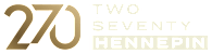 A green sign with the number 270 and the words "Two Seventy" and "Hennepin" in gold.