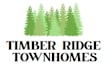 A logo for Timber Ridge Townhomes with a green tree cluster.