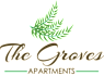 The Groves Apartments logo with a green leafy branch above the text.
