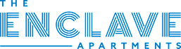 the logo for the Enclave apartments