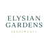 The image shows the text "ELYSIAN GARDENS APARTMENTS" in a stylized font.
