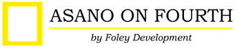 A logo with the text "ASANO ON FOURTH" and "by Foley Development".