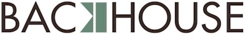 The image shows the word "BACKHOUSE" in black text with a green accent on the letter "C".