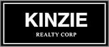 A black and white logo for Kinzie Realty Corp.