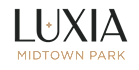 A black and white logo for Luxia Midtown Park.
