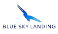 A logo with a bird and the words "Blue Sky Landing".