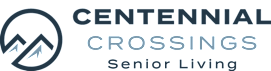 A logo for Centennial Crossings Senior Living.