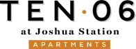 A sign for apartments at Joshua Station displays the number 106.