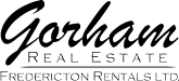A logo for Gorham Real Estate Fredericton Rentals.