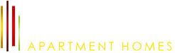 Residences at Prairiefire Apartment Homes Logo featuring vertical red, orange, and green bars with gold text. at Residences at Prairiefire Apartment Homes, Kansas