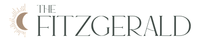 The image shows a logo with the text "THE FITZGERALD" and a graphic of a crescent moon with rays emanating from it.