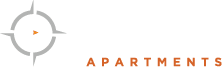 A logo with a compass and the words "East Range Crossings Apartments" is displayed.