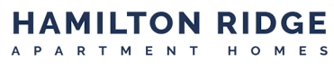 The image is a logo for Hamilton Ridge Apartment Homes.