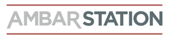 The image shows a logo with the text "AMBAR STATION" in a bold, sans-serif font.