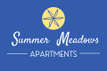 the logo for summer meadows apartments with the words summer meadow apartments