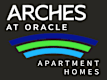 The image is a logo for Arches at Oracle Apartment Homes.
