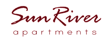 The image is a logo for Sun River Apartments.