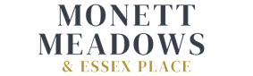 The image displays the text "MONETT MEADOWS & ESSEX PLACE" in large, bold letters.