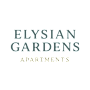 The image shows the text "ELYSIAN GARDENS APARTMENTS" in a stylized font.