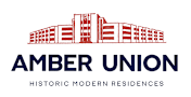 A logo for Amber Union Historic Modern Residences featuring a building.