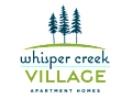 Whisper Creek Village Apartment Homes logo with trees.