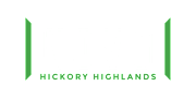 The image features the text "NOVO HICKORY HIGHLANDS" in white and green on a black background.