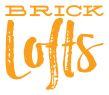 a logo with the words brick labs in yellow and orange