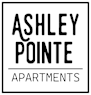 A black and white image of a logo for Ashley Pointe Apartments.