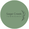 Sage Creek Townhomes logo with a plant design.