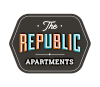 The image shows a logo with the text "The REPUBLIC APARTMENTS" in stylized lettering.