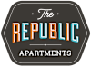 The image is a logo for "The Republic Apartments".