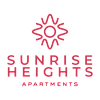 A logo for Sunrise Heights Apartments with a sun graphic above the text.