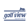 A logo for a golf view apartments.