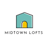 A logo with a house shape and the words "Midtown Lofts" below it.