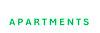 The image displays the words "PORTLAND" and "APARTMENTS" in large, green letters.