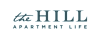 The image shows a logo with the text "the HILL Apartment Life" in a stylized font.