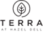 A logo with a leaf in the center and the word "TERRA" written below it.
