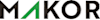 The image shows the word "MAKOR" in black with the letter "A" highlighted in green.