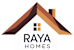 A logo for Raya Homes is displayed, featuring a stylized house shape with a brown roof and a small window.