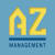 the logo for management is shown in a blue background