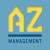 the logo for management is shown in a blue background