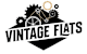 A logo with the words "Vintage Flats" and gears.