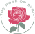 illustration of a red rose on a green background with the words rose on show
