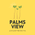 a logo for palm view apartments with three palm trees