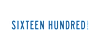 A blue text that reads "SIXTEEN HUNDRED" on a green background.